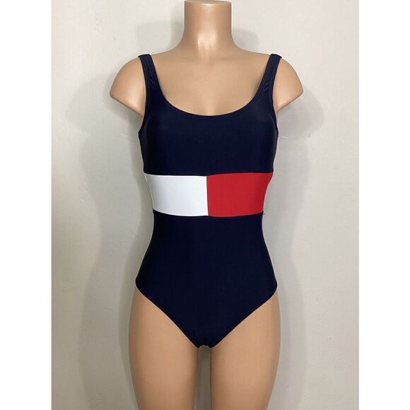 New. Tommy Hilfiger red white and blue swimsuit. XS. Regularly $139 - Picture 8 of 11